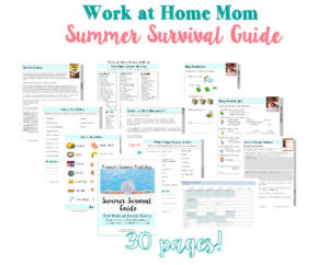 Printables for working moms, work at home moms, and boss moms. SUmmer activities, meal ideas, and support!